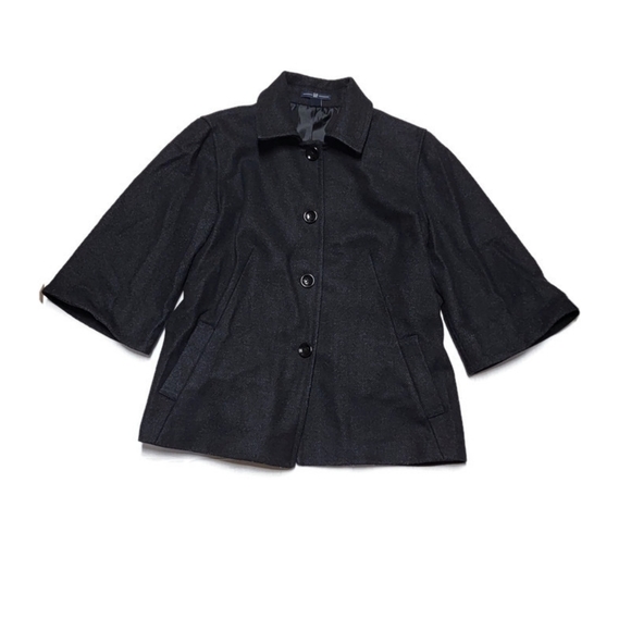 Gap Woman's Dark Gray 70% Wool Car Coat Size M Medium 3/4 Sleeve Wool - Picture 9 of 16